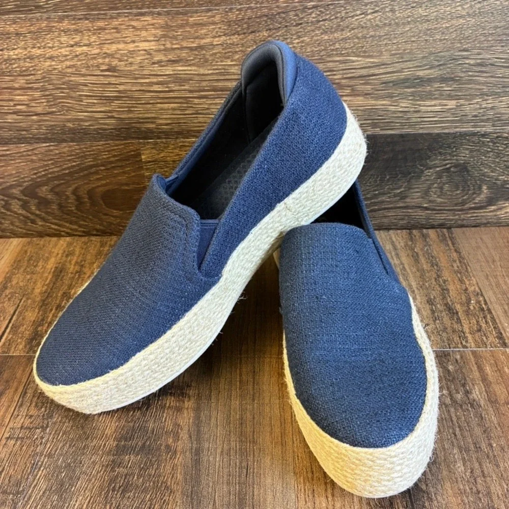 Skechers Martha Stewart Women's Navy Blue Platform Espadrille Loafers Size 7.5
